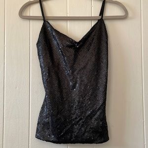 The Limited sequin, black glitter, bling, fitted tank, cami top. Bling, sparkle